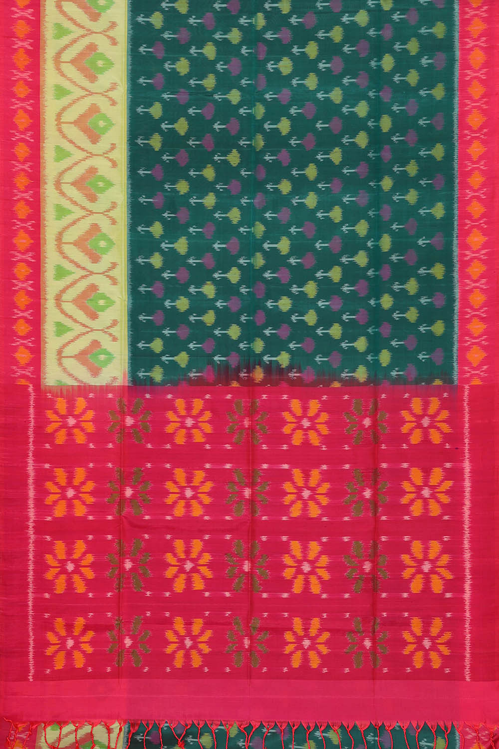 Image of Teal Green Silk Saree